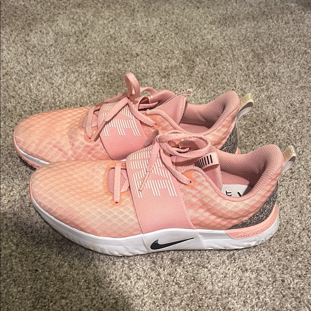 Nike Coral Pink Women's Athletic Sneakers with Black Swoosh (worn maybe twice)